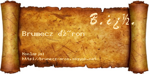 Brumecz Áron névjegykártya
